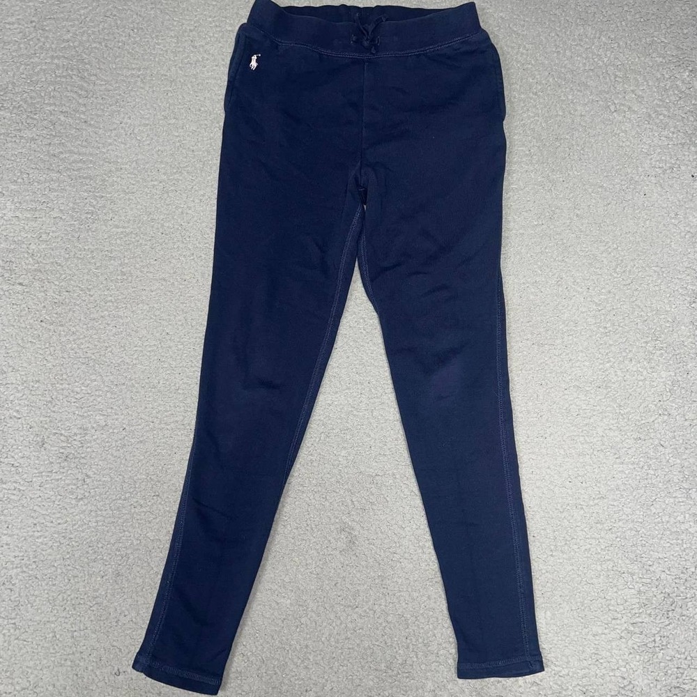 Polo Ralph Lauren Leggings Youth Sz L (12-14) Blue Pink Pony Pull On Drawstring